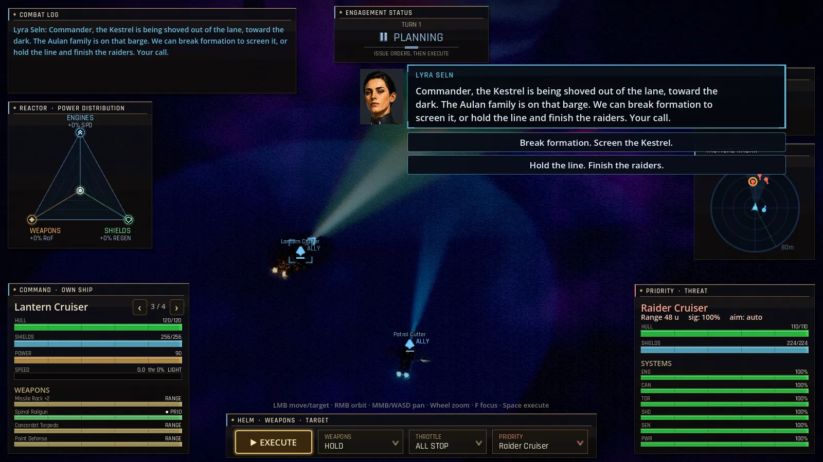 Player choices branch the story and set lasting flags.
